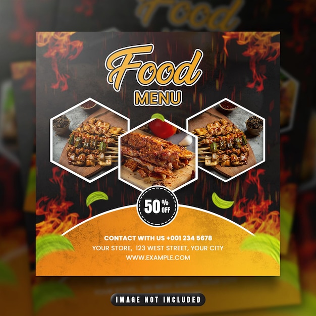 Food social media promotion and instagram template