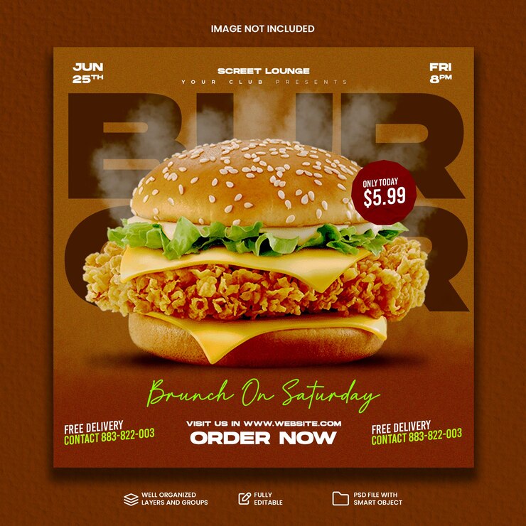 PSD food social media promotion and instagram