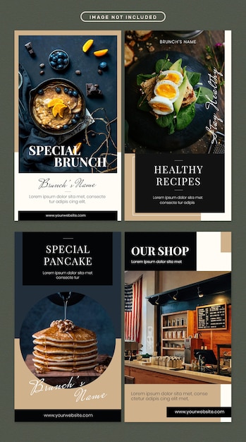 PSD food social media story set