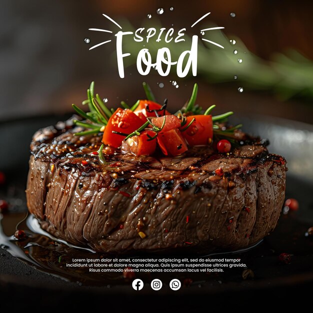 PSD food social media template