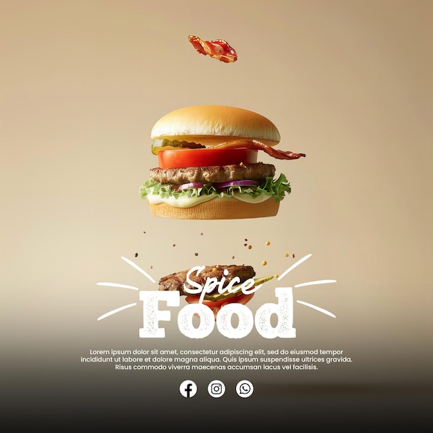 PSD food social media template