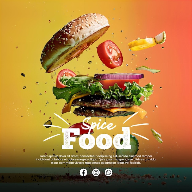 PSD food social media template