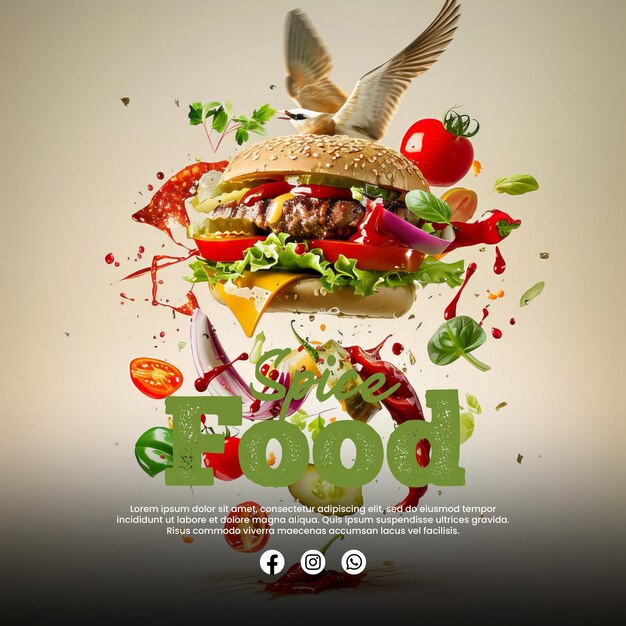 PSD food social media template