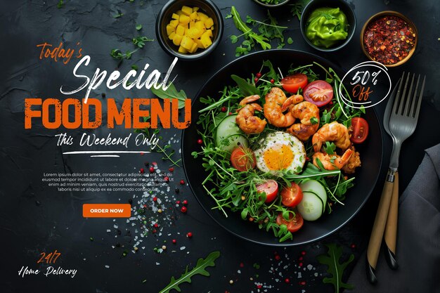 PSD food social media template