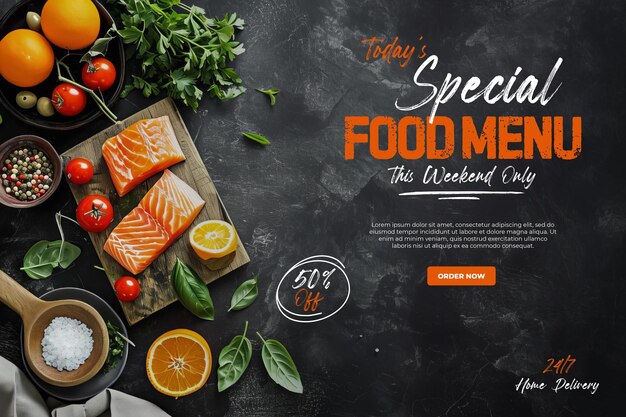 Food social media template