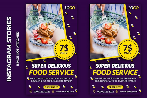 PSD food social web banner