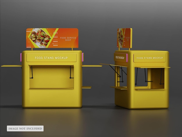 PSD food stand template booth mockup