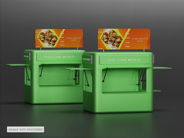 PSD food stand template booth mockup