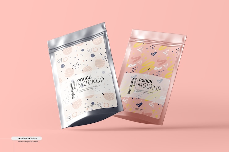 PSD food supplement pouch packaging mockup