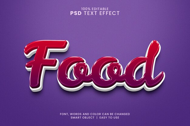 Food text effect style with glossy