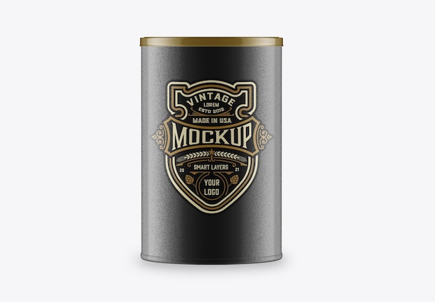 PSD food tin can mockup