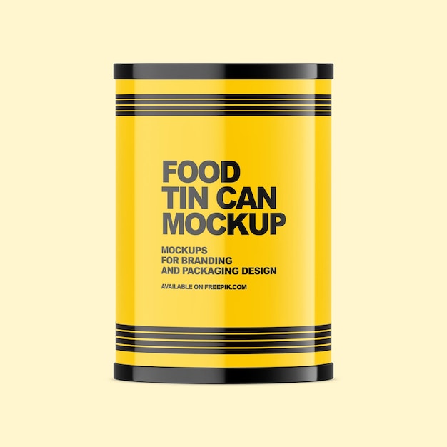 PSD food tin can mockup