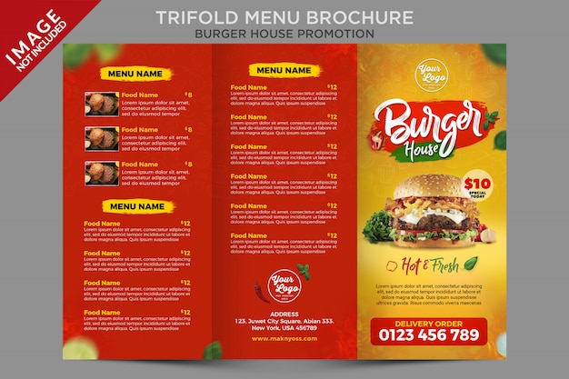 Food Trifold Menu Promotion Template