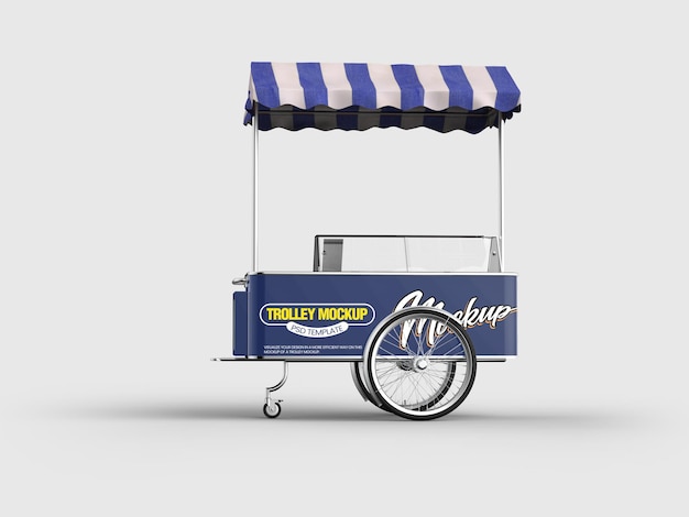 PSD food trolley branding mockup