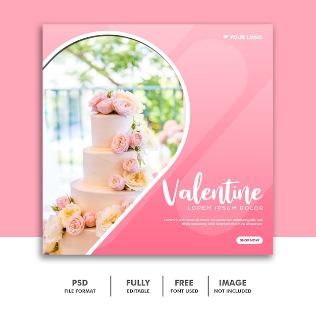 Food valentine banner social media post