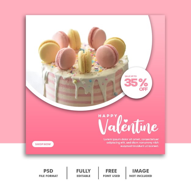 PSD banner di san valentino alimentare