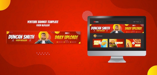 PSD food vlogger youtube banner