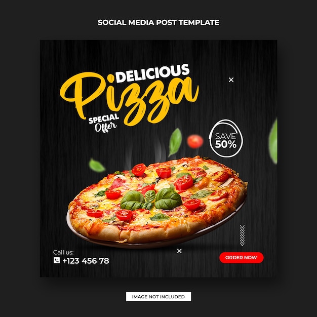 PSD food w mediach społecznościowych i szablon projektu banera na instagramie