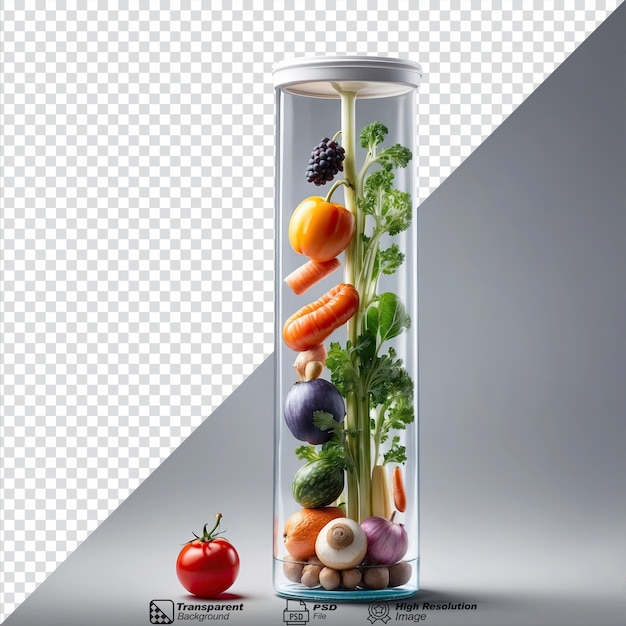 PSD foods grown in testtube isolated on transparent background