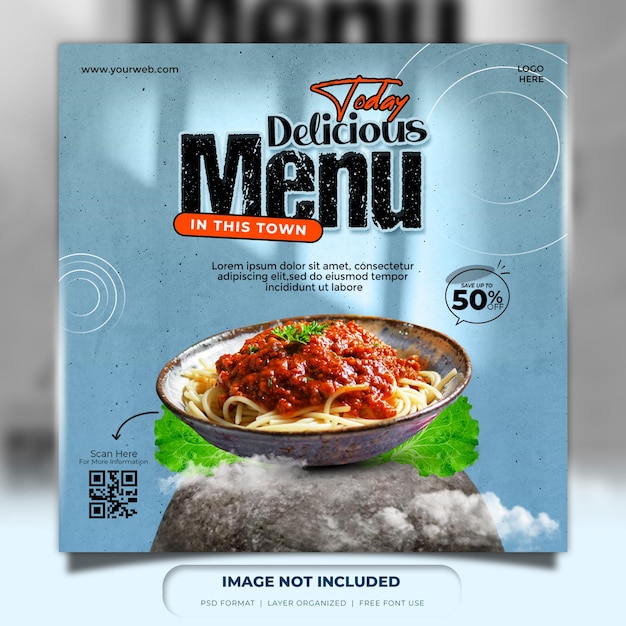 Foodsocialmediapromotioninstagrambannerpostdesigntemplate