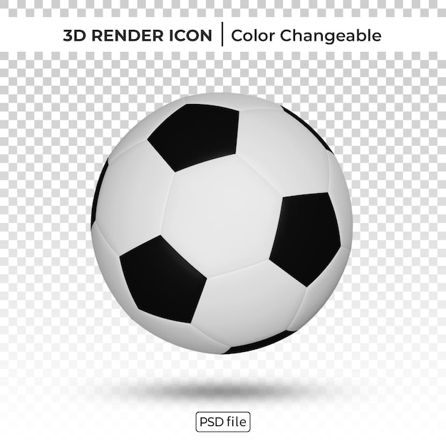 PSD サッカーの3dレンダリングの色を変更可能なアイコン