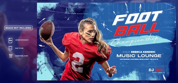 Football championship or final match american football flyer or social media template