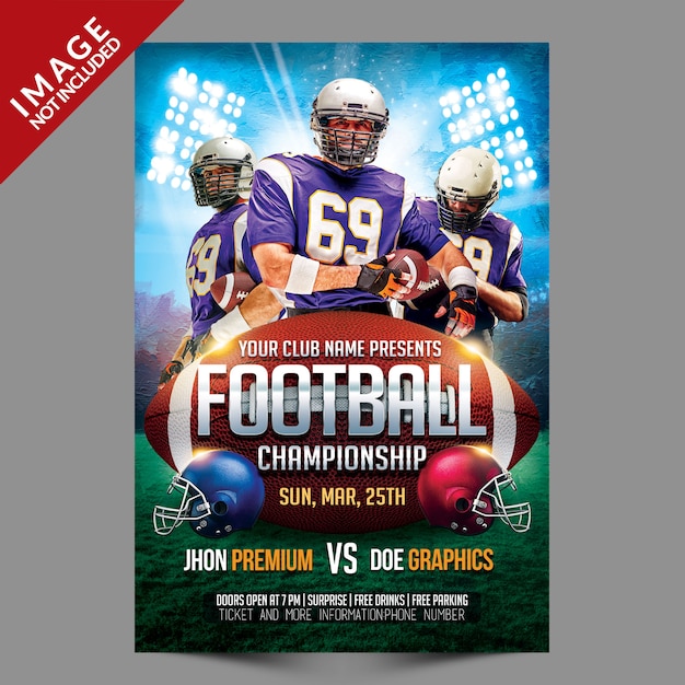 PSD football championship flyer template