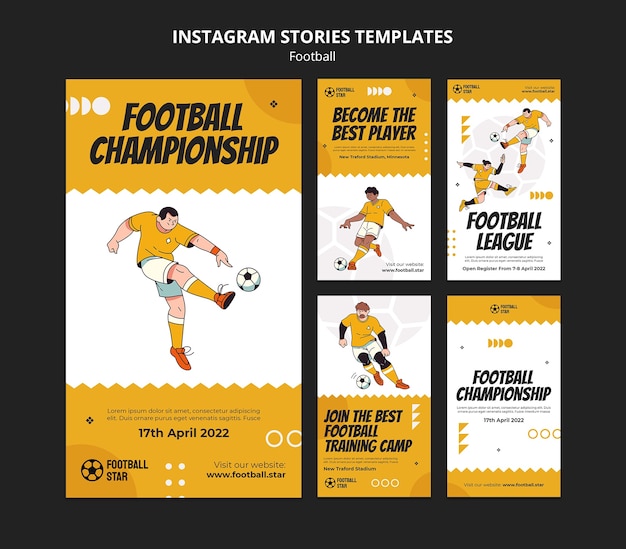 Modello di storie di instagram del campionato di calcio