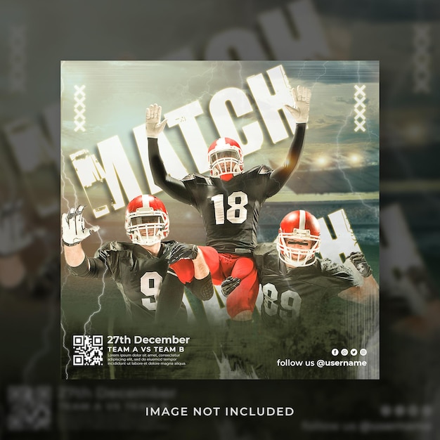 Football championship social media post banner template