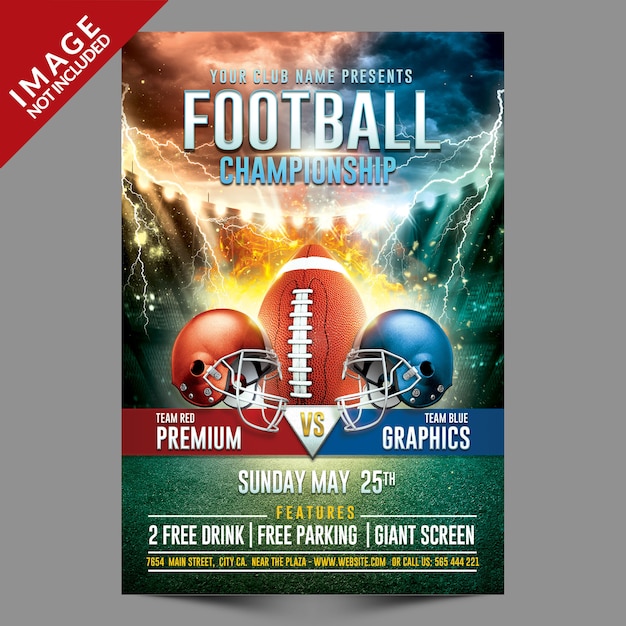 PSD football championship template flyer