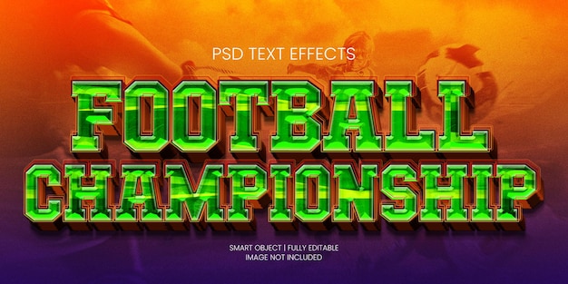 PSD football championship text effect