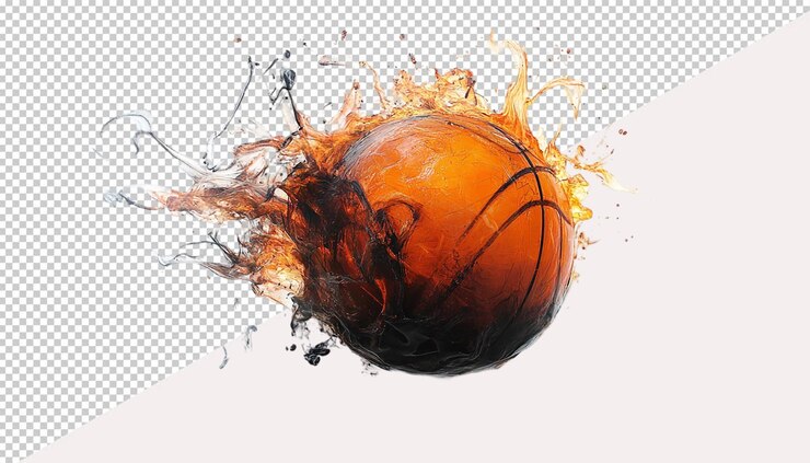 PSD football fire on transparent background
