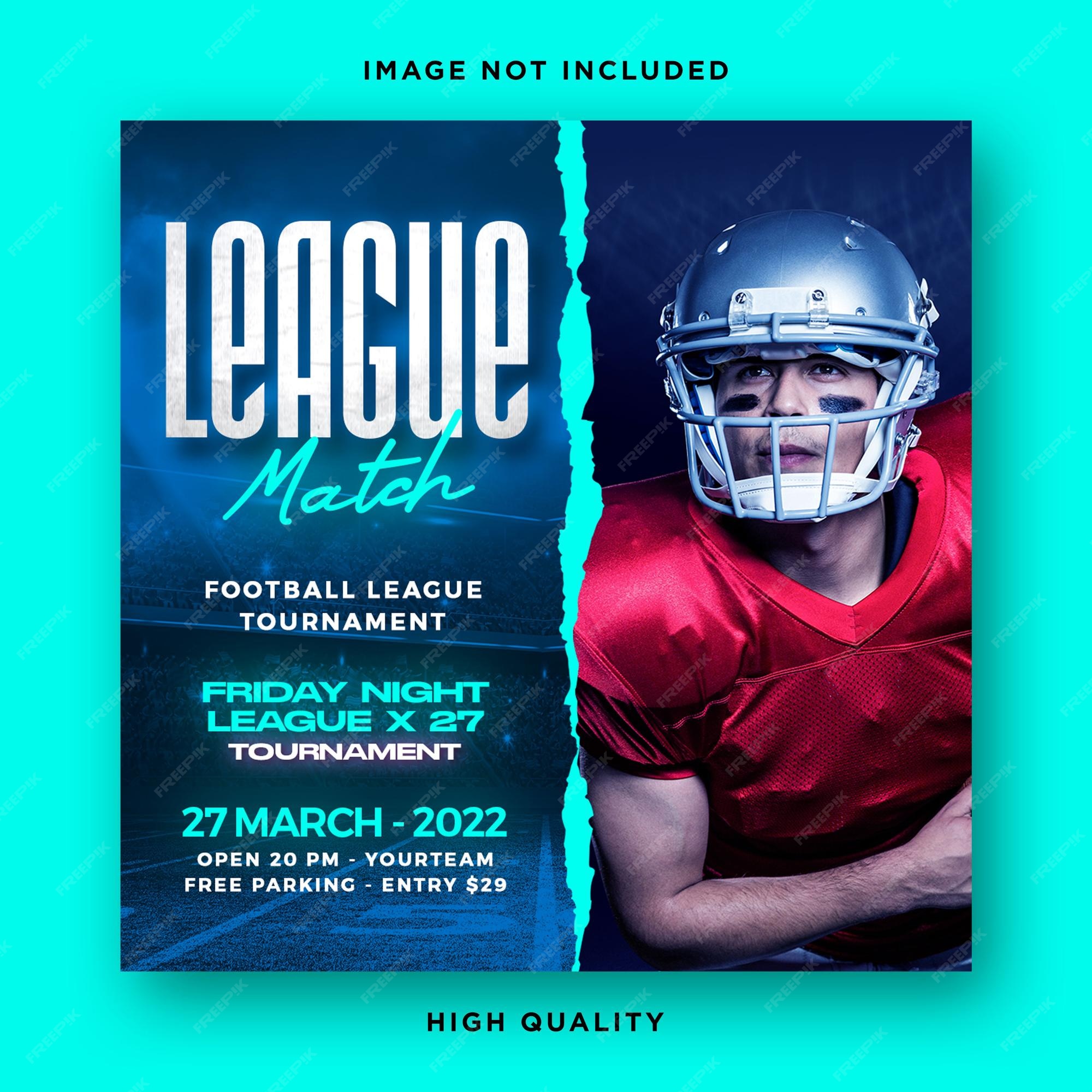 Premium PSD Football flyer american football poster template design Premium PSD Football flyer american football poster template design