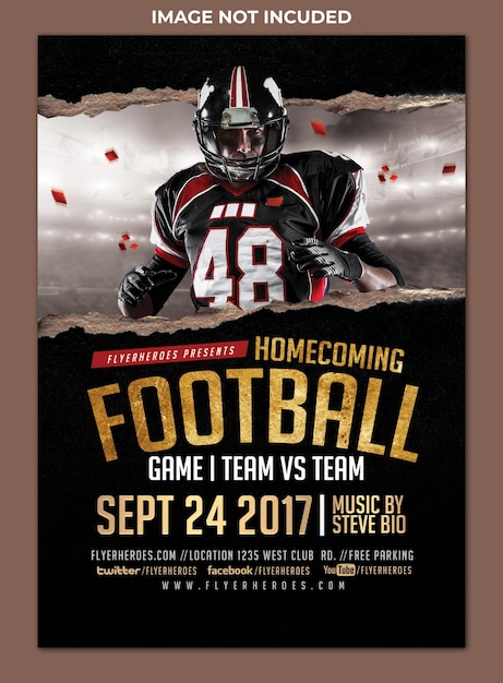 PSD football flyer template