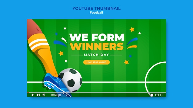 サッカーの試合のyoutubeサムネイル