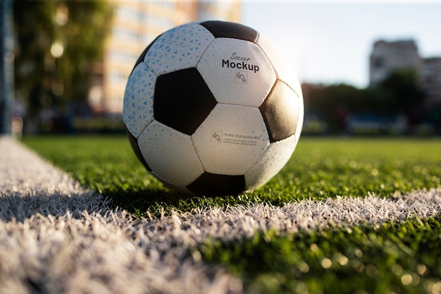 Football on grass outdoors