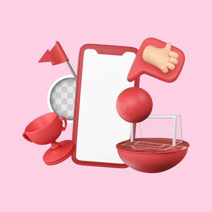 サッカー情報バナー3Dイラスト