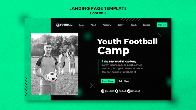 Football landing page template