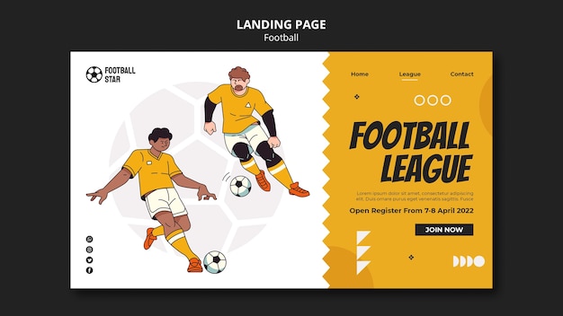 Football league landing page template