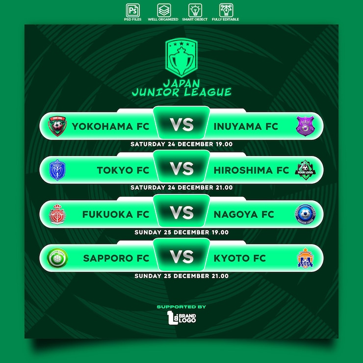 PSD football league schedule poster template