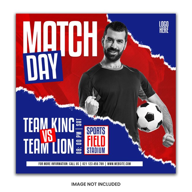 Football match day social media post template