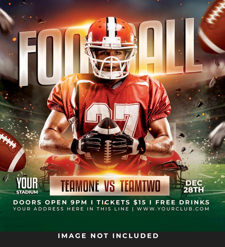 PSD football match flyer psd template