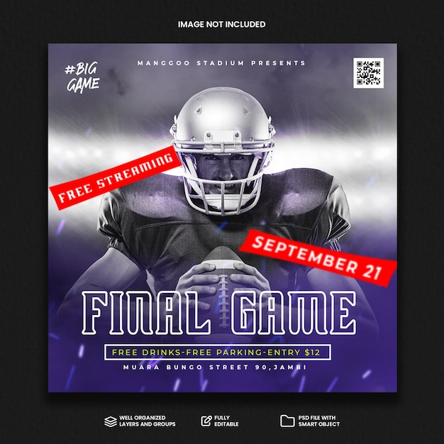 PSD football match flyer