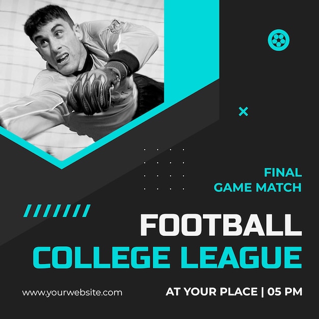 PSD football match instagram post psd template