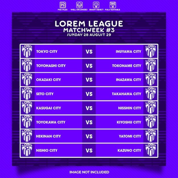 Football match week design template