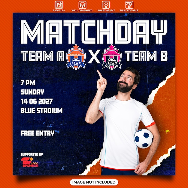 Football matchday instagram post template