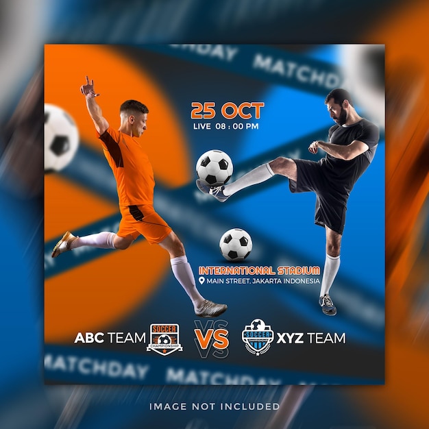 Football matchday social media instagram post banner template 1