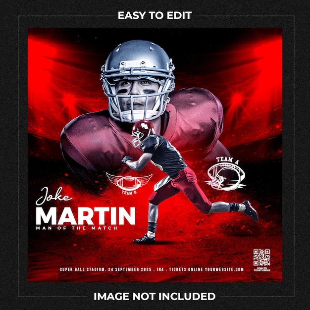 football player flyer or social media template