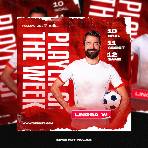 Football player poster social media post template