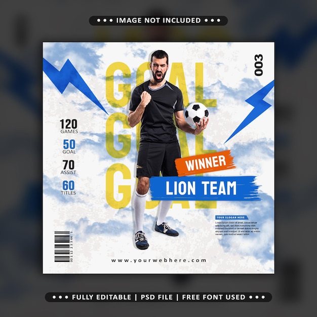 Football player social media web template